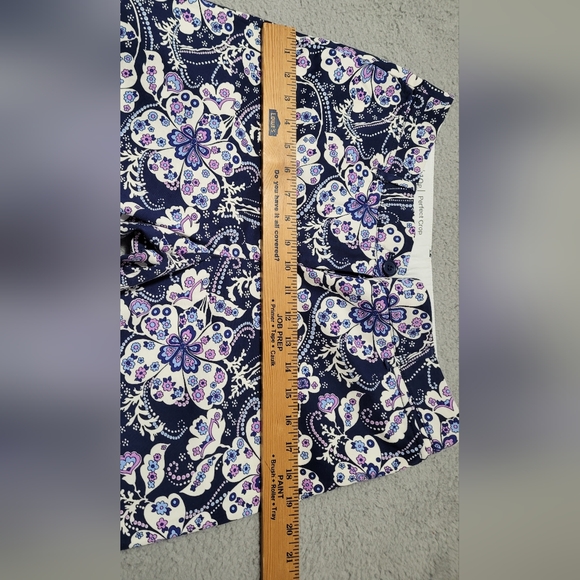Talbots Perfect Crop Colorful Purple Floral Cropped Pants Size 10P - Picture 10 of 12